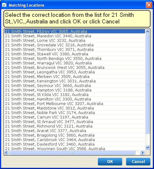 ContactM8 Address Resolve Screen