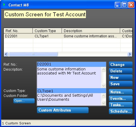 ContactM8 Custom Screen
