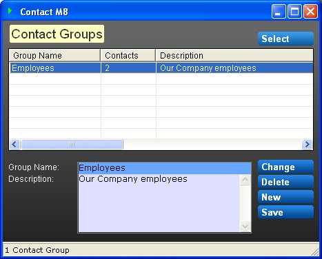 ContactM8 Groups Screen