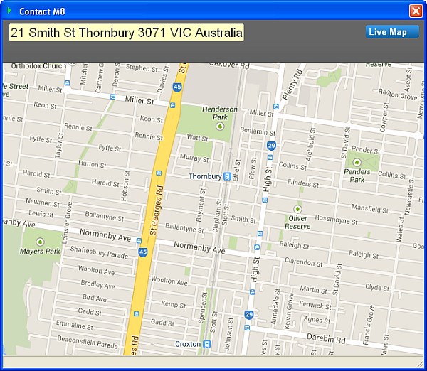 ContactM8 Address Map Screen