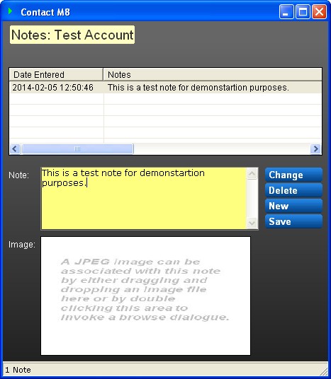 ContactM8 Notes Screen
